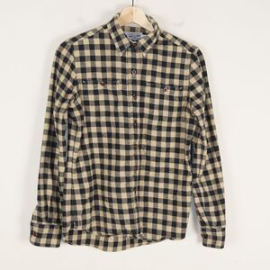 Red Feather Flannels Guidboat Co Plaid Yellow Button Shirt Womens Sz S